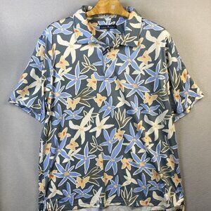 Simply Southern Button Up Shirt Mens XXL Tropical All Over Print Performance Tee